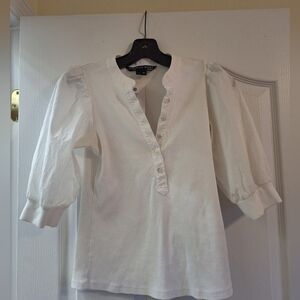 Veronica Beard White Button-Up Blouse
